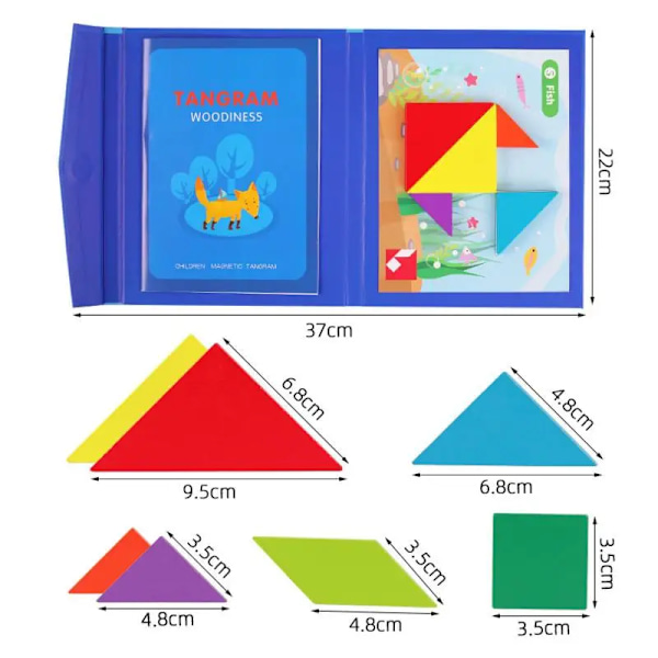Trä sticksåg magnetisk tangram pussel bok utbildning leksaker för barn bebis barn bärbar montessori inlärning intelligens