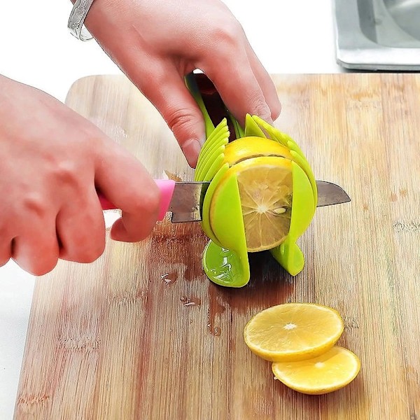 Rustfrit stål Køkken Håndholdt Orange Citron Skærer Tomat Skæring Klip Frugt Skærer Løg Skærer
