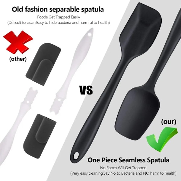 6 bitar Silicon Spatula Set Mat Grad Non Stick Värmebeständig Spatulas Turner