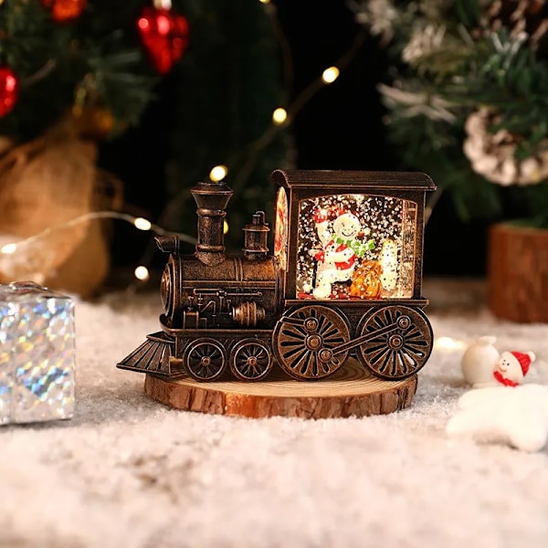 Jultomte Snögubbe Jul present Julafton Musik Låda Tåg Musik Låda Kristall Ball Ornament