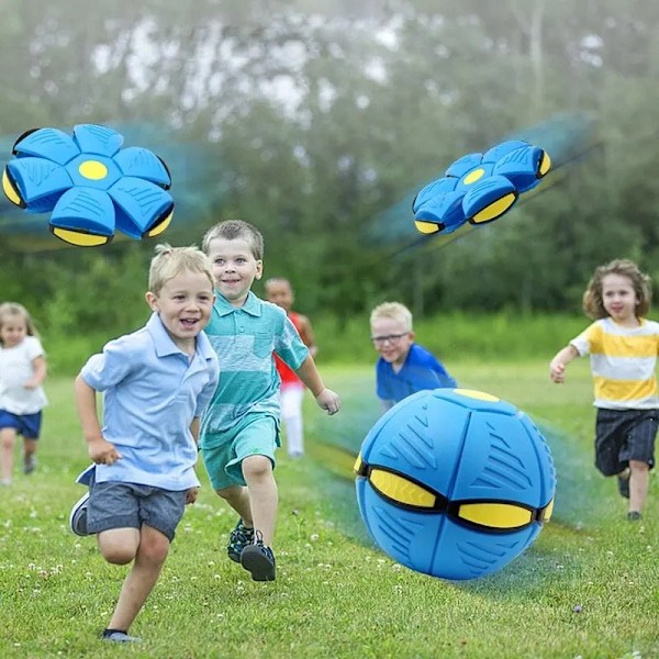Blå Flygande Fot Bol Ute Förälder Barn Leksaksfot Magic Deformation Fot Tryck Dekompression Vent Bol