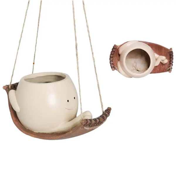 Creative Swing Planter Söt Leende Ansikte Hängmatta Växt Kruka Hängbar Suckulenter Växter Kruka