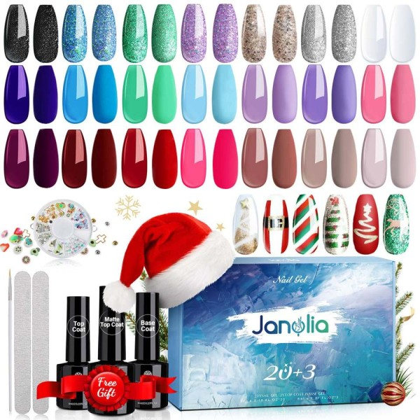 Pack 20 Färger Gel Nagellack Multi-color UV/LED Gel Matt Topp Bas Coat Professionals Nagelkonst