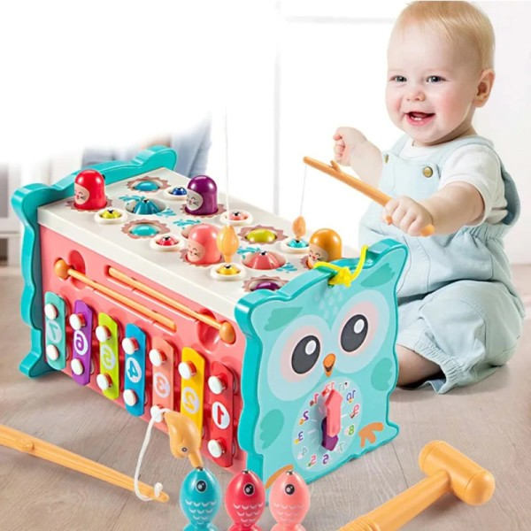 8 i 1 Fiske Spill Fine Motor Skill Småbarn Aktiviteter Baby Tidlig Læring Pedagogisk leketøy