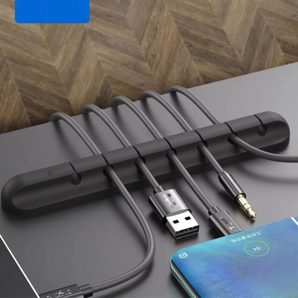 L16 Kabel Organizer Silicone USB Winder Desktop Rydning Management Clips Holder til Mus Hovedtelefon ledning