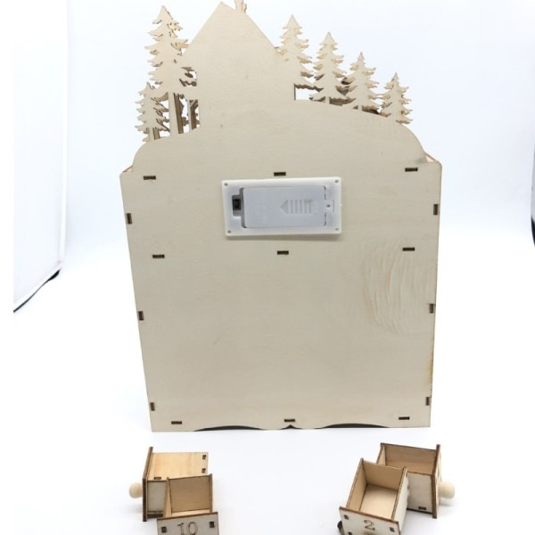 Jul advent kalender lys med fyllbar tre skuffer koffert overraskelse gave
