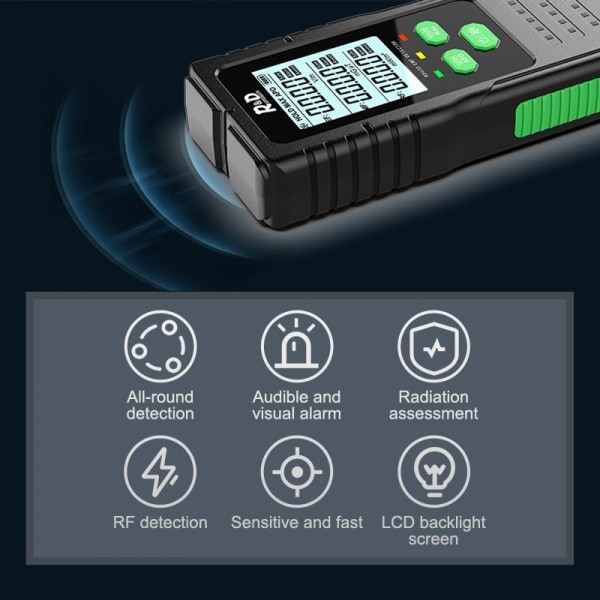 Elektromagnetisk felt strålingsdetektor tester EMF meter multifunktionel håndholdt bærbar radio frekvens advarsel måler