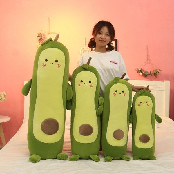 Grön Avocado Plysch Leksak Tecknad film Avocado Frukt Sömn Docka kuddar Ljuvliga frukt Stora kuddar