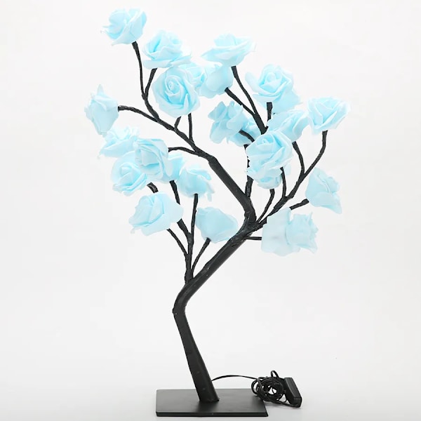 24 LED Rose Træ Lys USB Stik Bord Lampe Fe Blomster Nat Lys