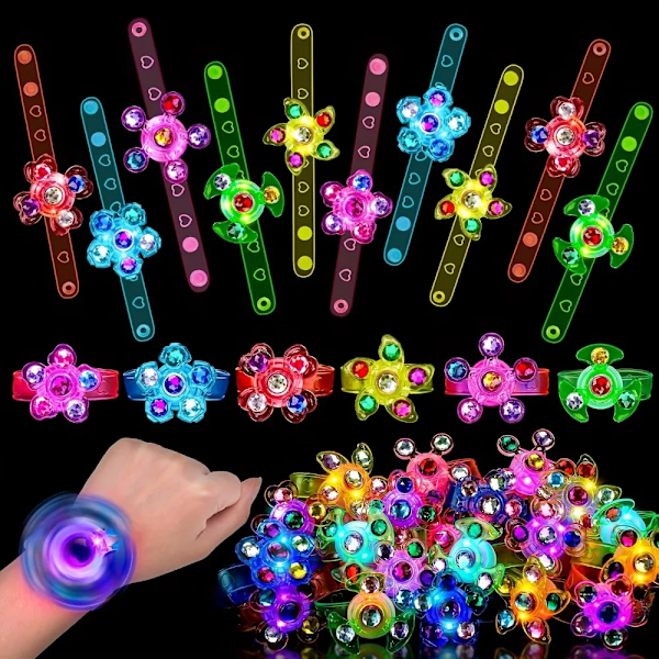12 delar LED Luminous Fidget Spinner Armband