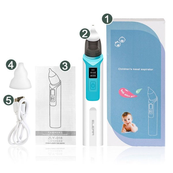 Uppladdningsbar Baby Nose Cleaner Silikon Justerbar Sug Elektrisk Barn Nasal Aspirator