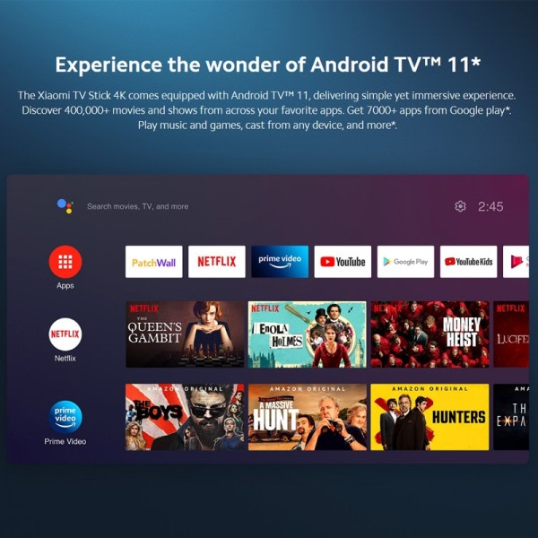 4K Global Version 2GB RAM 8GB ROM Android TV 11 Quad Core Netflix Wifi Google Assistant Bluetooth
