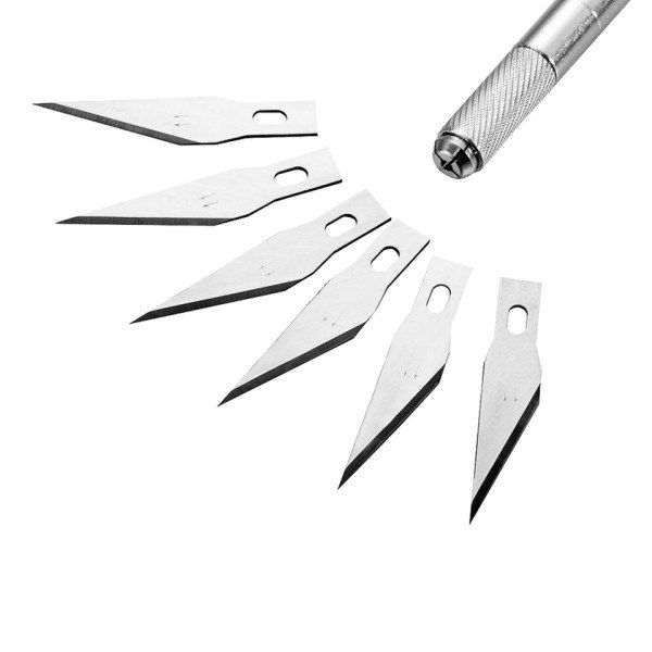Gravering Halkfri Metal Skalpell Kniv Kit + 50/20/10/5st #11 Blad Kutter Hantverk Kniv