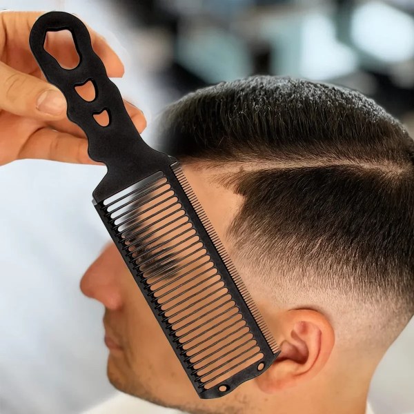 2 Pieces Kit Upgrade Barber Platt Top Hår Klipp kammar Män's Arc Design Böjd Positionering Hår klippare kammar Salon Frisör Verktyg