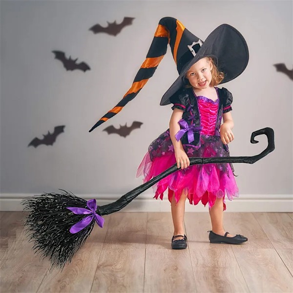 Uhyggelig Halloween Hekse kost med farverigt bånd - Perfekt Fest Dekoration