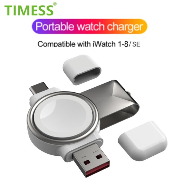 2 i 1 Magnetisk Trådløs lader for Apple Watch 8 7 6 5 4 3 2 SE Ultra Rask Lade Stativ For iWatch Apple Watch  Lader