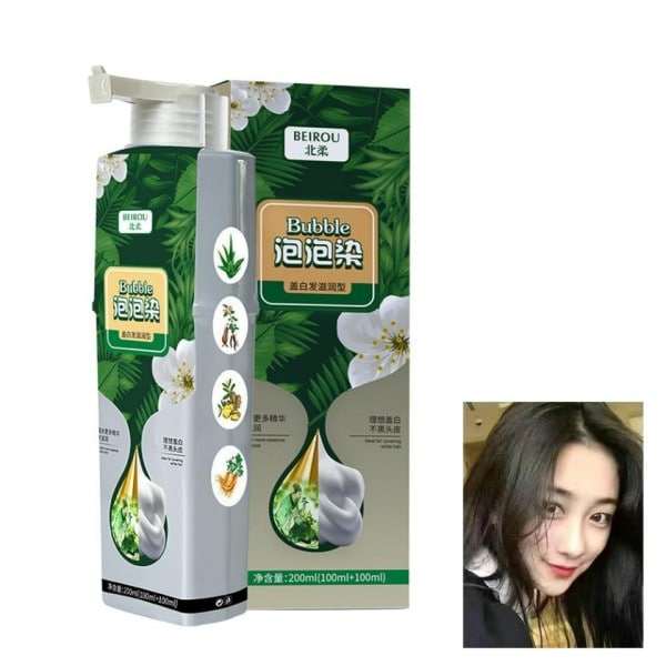 Puhdas kasvi uute harmaille hiuksille väri kupla väri kupla hius väri kasvi kupla hius väri shampoo