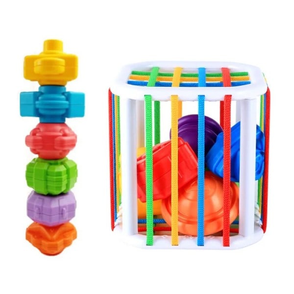 Färgglada Form Blockar Sortering Spel Baby Montessori Lärande Utbildnings leksaker