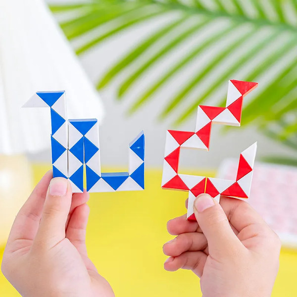 6 brikker Foldning Magic Snake Lineal Puslespil Antistress Terning Pædagogisk Legetøj