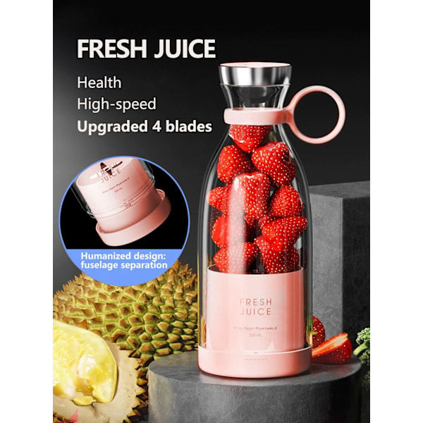 Bærbar blender 350ml mini bærbar blender smoothies 1400mAh FRISK JUICE rejse elektrisk rejse bærbar mixer køkken