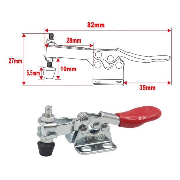 4 stk Horizontal Toggle Clamp Quick-Release Toggle Clamps Set