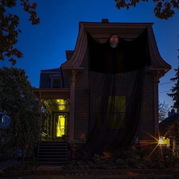 Halloween Hængende Skull Ghost Haunted Hus Dekoration Med LED Lyd Ghost Ornament