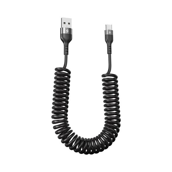 66W 5A Hurtig Opladning Type C Kabel 3A Mikro USB Fjeder Bil USB kabel