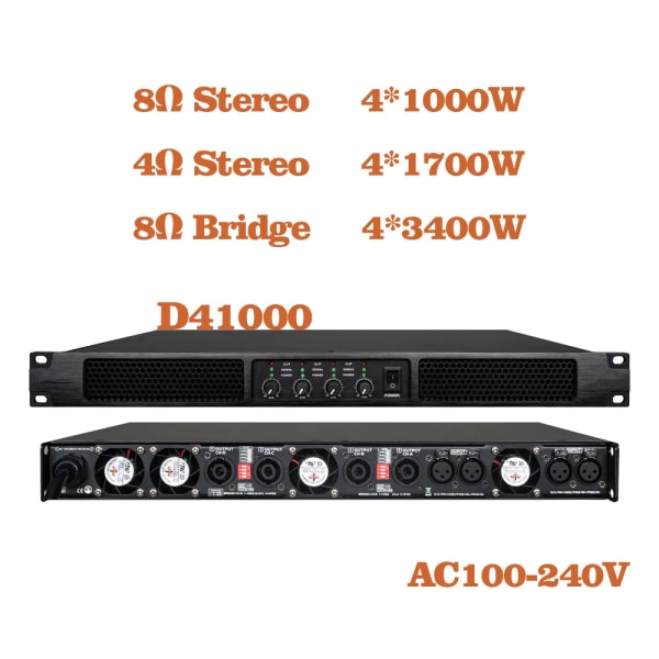 Digital Audio Power Forstærker Professionel 4 Channel 4x1650w Subwoofer Forforstærker DJ Line Array Højttaler Stereo Lyd Forstærker