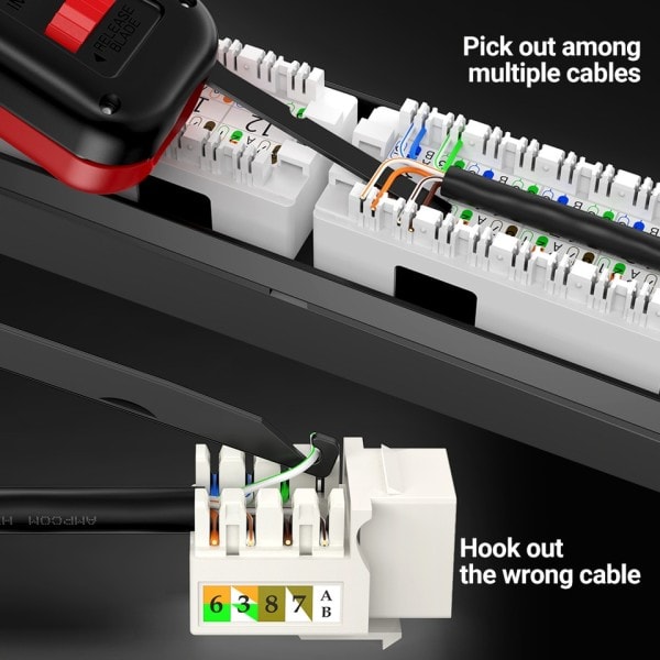 Punch Down Tool AMPCOM 110 Type Monitoimi verkko kaapeli työkalu kahdella terällä