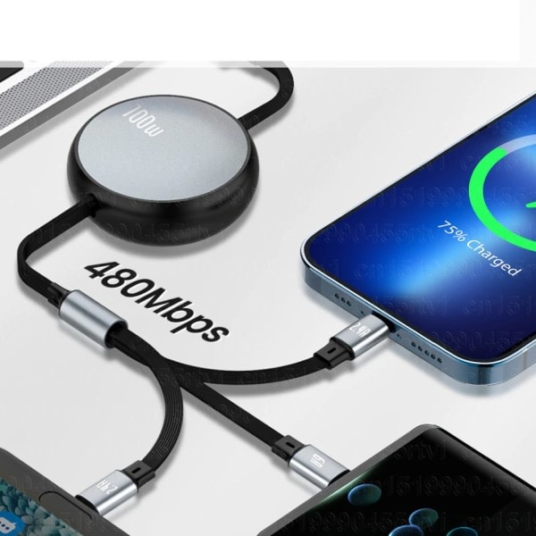 Nopea USB kaapeli Huawei/Honorille Sisäänvedettävä Kannettava 3 1 Mikro USB tyyppi C laturi kaapeli