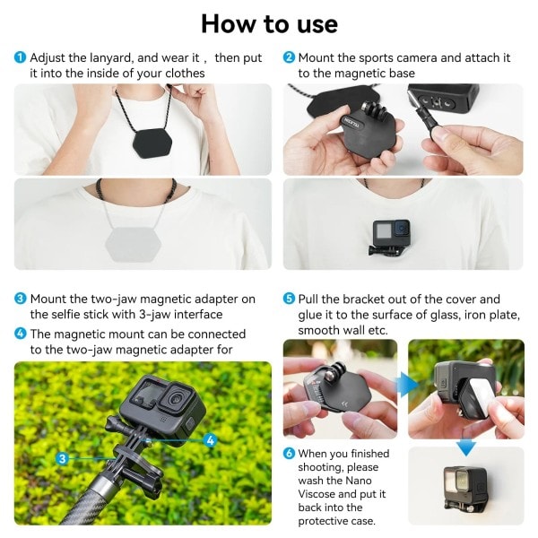 Magnetisk Action Kamera Quick Release Bracket Gopro Tillbehör Release Bracket for GoPro Hero