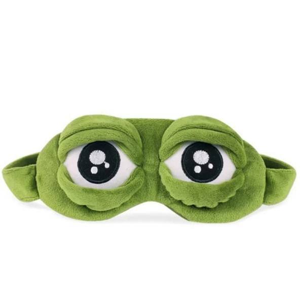 Rolig Kreativ Pepe grodan Sad Groda 3D Ögonmask Omslag Tecknad film Plysch Sovande Mask Söt Anime