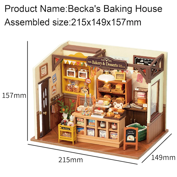 Rolife Becka's Baking Hus Gjør det selv Miniatyr Hus for Barn Barn 3D Tre Montering Leker