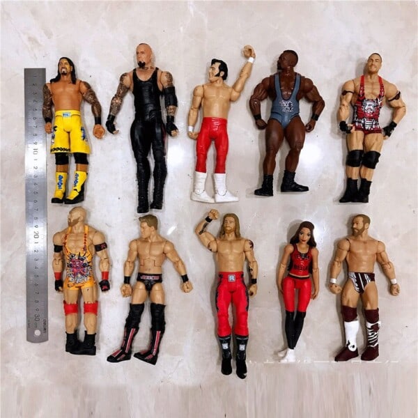 Original Wrestler action figurer Multi-joint Sort Mænd model Figur legetøj