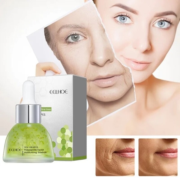Hav Druva Polypeptid Anti-rynk Ansikte Serum Morgon Kväll Vitning Essence För Ansikte Återfuktande Uppstramande Hudvård