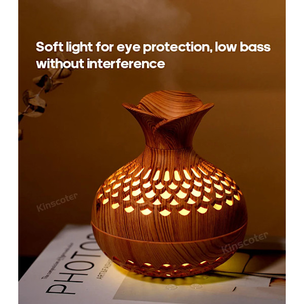 Træ Korn Fugter 300ml USB Aroma Diffuser Forstøver USB Husholdningsluftfugter