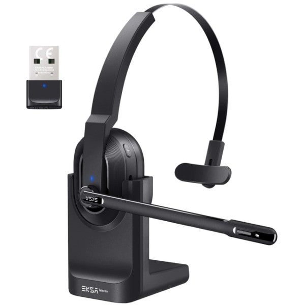H5 Bluetooth 5.0 kuulokkeet, PC langattomat kuulokkeet, 2 mikrofonit ENC nappikuulokkeet, latauksella jalusta USB sovitin