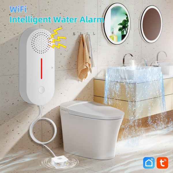 Smart Vann Lekkasje Sensor Vann Overløp Nivå Detektor Sikkerhet Lyd Alarm System Flom Lekkasje Sensor