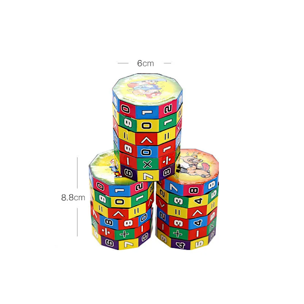 3 bitar Montessori Magic Cylinder Matematik Siffror Kub Aritmetik Leksak Barn Matematik Räkna Spel Pussel för Barn Utbildning Lärande