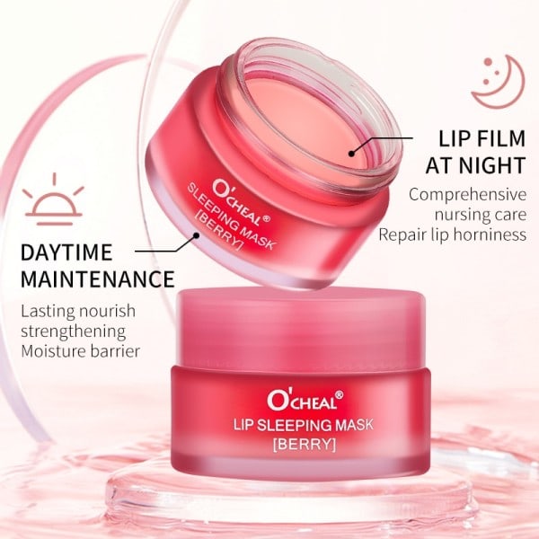 1 stk nat sovende vedligeholdelse fugtgivende læbe gloss blegemiddel creme anti aldring reparation læber maske