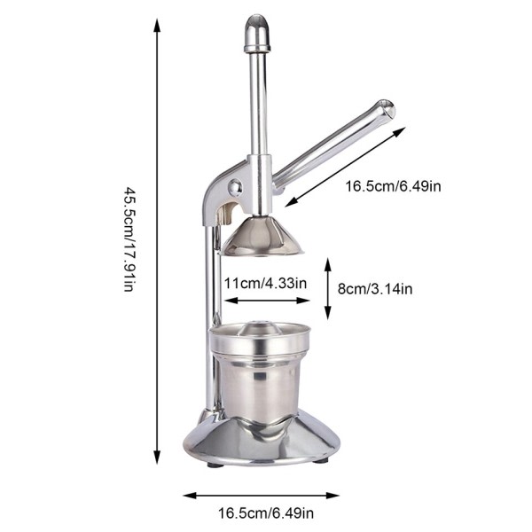 Hand Press Juicer Maskin Professionell Citrus Juicer Hand Press Citrus Squeezer Machine Rostfritt Stål Citron Juicer