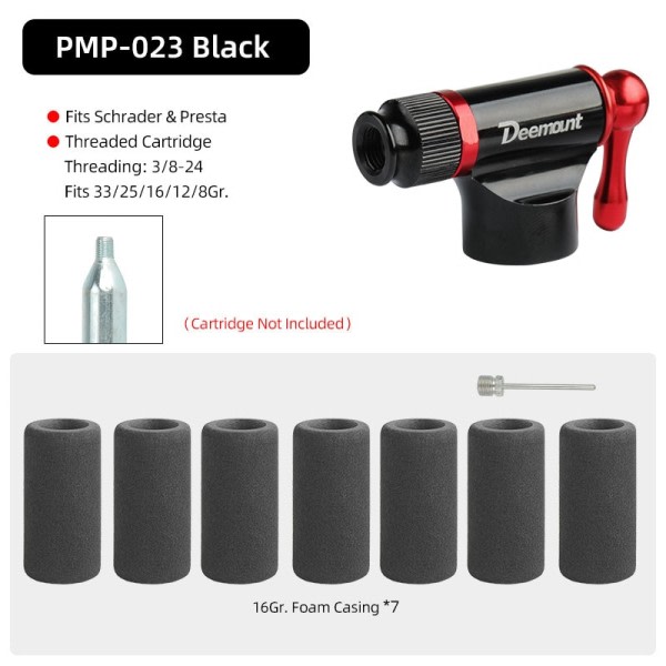 Cykel CO2 Inflator Pumpe For 3/8-24 Gevind Patron Passer