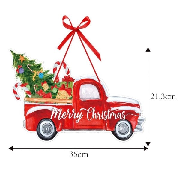 Jul Dörr Dekoration Tomten Snögubben Hängande Prydnad för Hem Jul Dörr Hängare