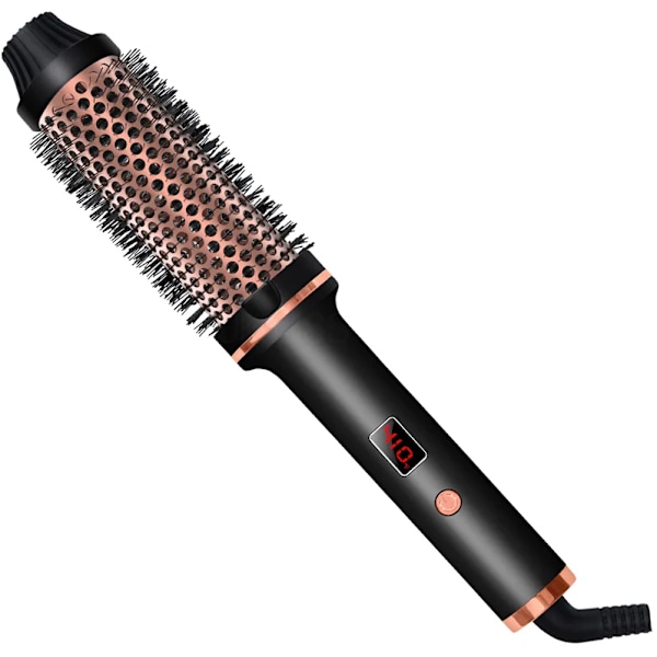 3 I 1 Joniskt Hår Brullare Rättare Professionell Curling Iron Uppvärmd Hår Styling Borste Anti-skållning Thermal Brush Curl Wand
