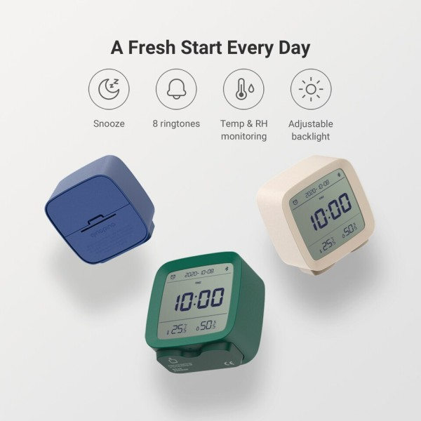 Smart Bluetooth Digital alarm klokke med flere alarmer med temperatur og fuktighet display
