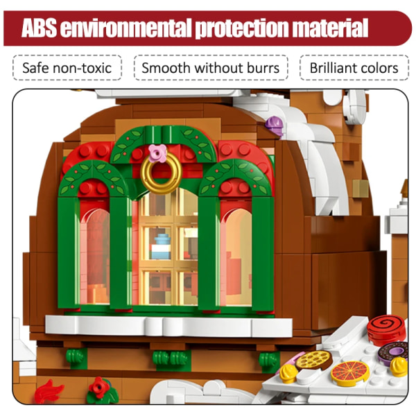 LED lys by jule gade udsigt honningkager hus bygning klodser figurer mursten legetøj