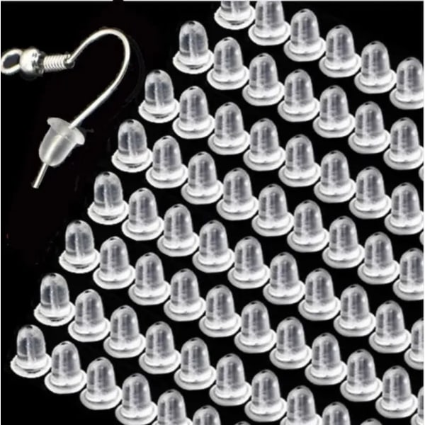 1000 stykker 4MM blød silikone gummi ørering ryg stoppere til studs  gør-det-selv smykker fremstilling øreringe fund tilbehør