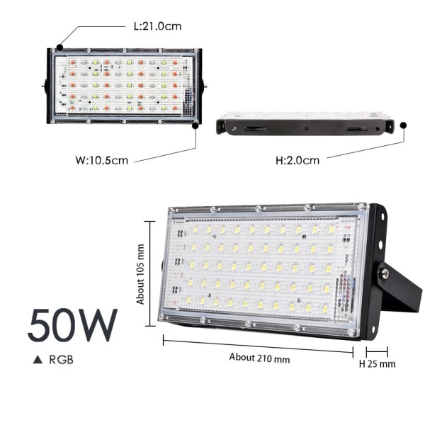 Led Floodlight 50W Vandtæt IP65 Udendørs LED Reflektor Lys