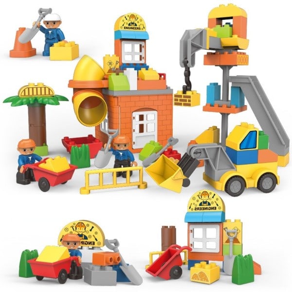 Stad Serier Big Size Engineering Brandkår Brandmän Figurer Byggnad Klossar Set