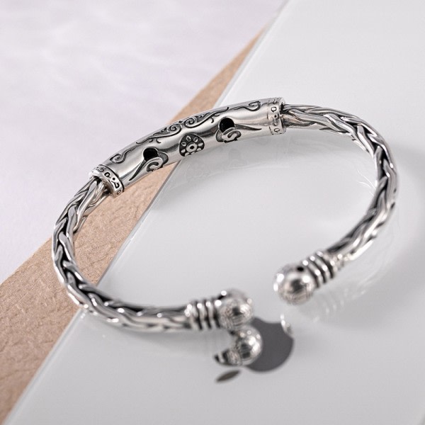 Silver färg  vintage justerbar öppen manschett armband armband